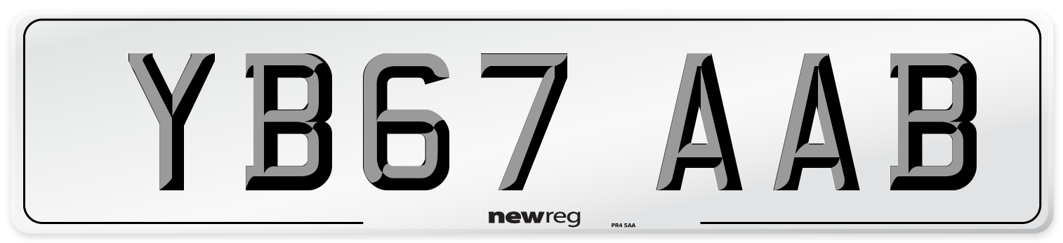 YB67 AAB Number Plate from New Reg